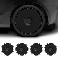 Wheel Covers for Tesla Model Y, Full Coverage Hubcaps Replacement, Centers Lock Installation Rim Cover Protector (Pure Black, Set of 4, 19/20 Inch )