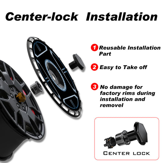 Wheel Covers for Tesla Model X/S/ Cybertruck, Full Coverage Hubcaps Replacement, Centers Lock Installation Rim Cover Protector (0110, Set of 4)