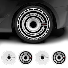 Custom Wheel Covers for Tesla Model S/X/Cybertruck Wheel Hubs, Replaceable Rim Protector, Durable Scratch, Center Lock Installation (Black and White)