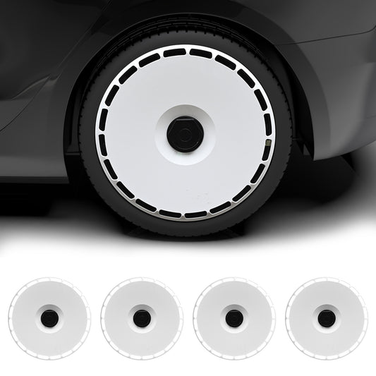 Custom Wheel Covers for Tesla Model 3 Highland Wheel Hubs, Replaceable Rim Protector, Durable Scratch, Center Lock Installation Fit 2024-2025(Pure White)