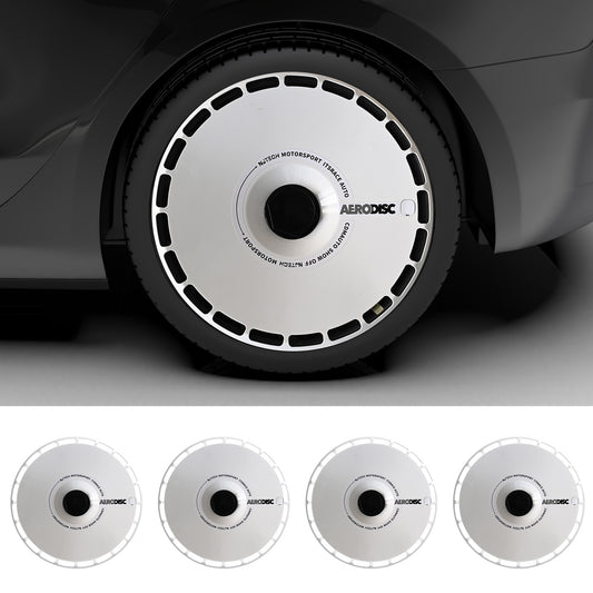 18 Inch Custom Snap On Hub Covers for Tesla Model 3, Wheel Covers Replacement Set, Rim Protectors Impact Resistant, Suitable for 2017-2023 (White Ring)