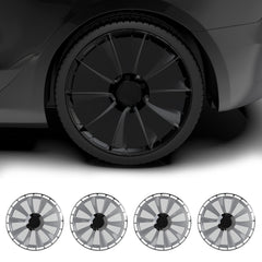 Custom Wheel Covers for Tesla Model 3 Wheel Hubs, Replaceable Rim Protector, Durable Scratch, Center Lock Installation Fit 2017-2023 (Transparent)