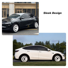 19/ 20 Inch Wheel Covers for Tesla Model Y Juniper Crossflow Wheels 2025, Centers Lock Installation Rim Protector, Full Coverage Hubcaps Exterior Accessories (white Piano, 4 PCS)