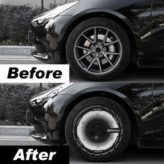 Custom Wheel Covers for Tesla Model 3 Wheel Hubs, Replaceable Rim Protector, Durable Scratch, Center Lock Installation Fit 2017-2023 (Black Hole)
