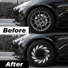 Custom Wheel Covers for Tesla Model 3 Wheel Hubs, Replaceable Rim Protector, Durable Scratch, Center Lock Installation Fit 2017-2023 (Hurricane)