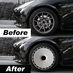 18 Inch Custom Snap On Hub Covers for Tesla Model 3, Wheel Covers Replacement Set, Rim Protectors Impact Resistant, Suitable for 2017-2023 (Pure White)