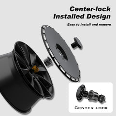 Wheel Covers for BYD Atto 3, Full Coverage Hubcaps Replacement, Centers Lock Installation Rim Cover Protector (Pure Black, Set of 4)