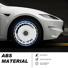 19/ 20 Inch Wheel Covers for Tesla Model Y Juniper Crossflow Wheels 2025, Centers Lock Installation Rim Protector, Full Coverage Hubcaps Exterior Accessories (0012, 4 PCS)