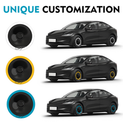 18 Inch Mini Half-Cover Hub Caps for Tesla Model 3 Highland Photon Wheel, Custom Modified Rim Accents for Creative & Personalized Decoration, with 2017-2025 (White, 2PCS)