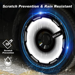 Wheel Covers for Tesla Model 3 highland, Full Coverage Hubcaps Replacement, Centers Lock Installation Rim Cover Protector (Black Hole,Set of 4)