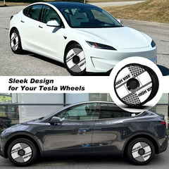 19/ 20 Inch Wheel Covers for Tesla Model Y Juniper Crossflow Wheels 2025, Centers Lock Installation Rim Protector, Full Coverage Hubcaps Exterior Accessories (0117, 4 PCS)