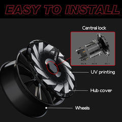 Custom Wheel Covers for Tesla Model 3 Wheel Hubs, Replaceable Rim Protector, Durable Scratch, Center Lock Installation Fit 2017-2023 (Hurricane)