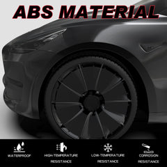 4PCS 19/20 Inch Transparent Wheel Covers for Tesla Model Y Gemini Wheel Hubs 2020-2024, Full Coverage Wheel Hubcaps Replacement, Unique Centers Lock Installation Rim Protector