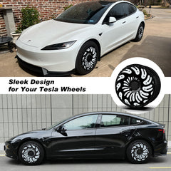 19/ 20 Inch Wheel Covers for Tesla Model Y Juniper Crossflow Wheels 2025, Centers Lock Installation Rim Protector, Full Coverage Hubcaps Exterior Accessories (0127, 4 PCS)