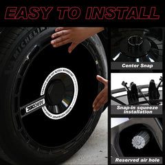 Wheel Covers for BYD Tang, Full Coverage Hubcaps Replacement, Centers Lock Installation Rim Cover Protector (Black Hole, Set of 4)