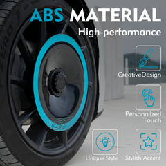 Mini Half-Cover Hub Caps for Tesla Model 3 Highland Photon Wheel, Custom Modified Rim Accents for Creative & Personalized Decoration (Blue, 2PCS)