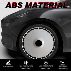 18 Inch Custom Snap On Hub Covers for Tesla Model 3, Wheel Covers Replacement Set, Rim Protectors Impact Resistant, Suitable for 2017-2023 (Pure White)