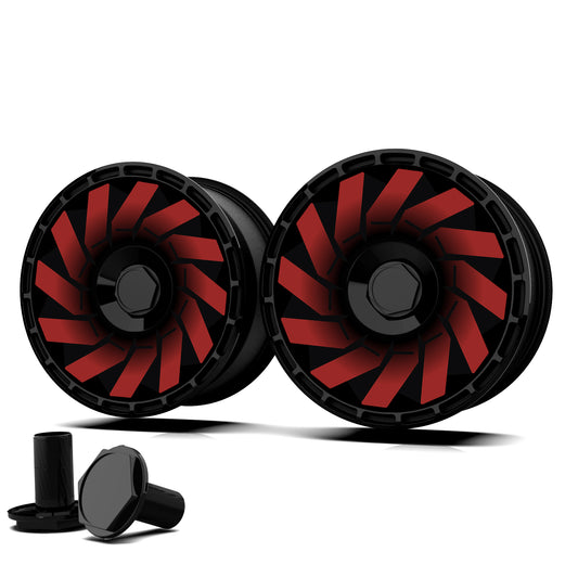 20-Inch Wheel Covers for Tesla Model Y (2020-2024) - Full Coverage Hubcaps for Model y Wheels, Locking Center Installation, Rim Protectors, Red Hurricane - Set of 4