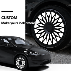 19/ 20 Inch Wheel Covers for Tesla Model Y Juniper Crossflow Wheels 2025, Centers Lock Installation Rim Protector, Full Coverage Hubcaps Exterior Accessories (0318, 4 PCS)