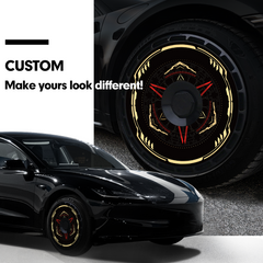 19/ 20 Inch Wheel Covers for Tesla Model Y Juniper Crossflow Wheels 2025, Centers Lock Installation Rim Protector, Full Coverage Hubcaps Exterior Accessories (0054, 4 PCS)