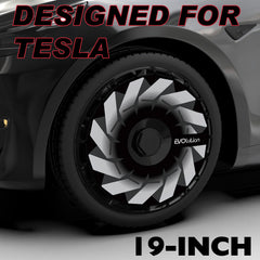 Custom Wheel Covers for Tesla Model Y Juniper Induction Wheel Hubs, Replaceable Rim Protector, Durable Scratch, Center Lock Installation Fits 2025 (Hurricane, 19/20 inch)