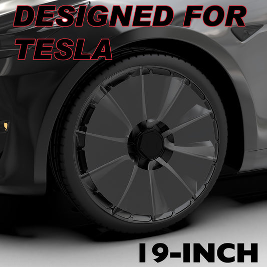 4PCS 19/20 Inch Transparent Wheel Covers for Tesla Model Y Gemini Wheel Hubs 2020-2024, Full Coverage Wheel Hubcaps Replacement, Unique Centers Lock Installation Rim Protector