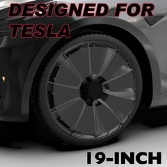 4PCS 19/20 Inch Transparent Wheel Covers for Tesla Model Y Gemini Wheel Hubs 2020-2024, Full Coverage Wheel Hubcaps Replacement, Unique Centers Lock Installation Rim Protector