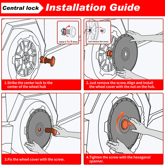 Wheel Covers (4-Pack) - Universal Fit for Most Rims, Replaceable Rim Protector, Durable Scratch, Center Lock Installation(0096)