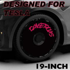 Custom Wheel Covers for Tesla Model Y Juniper Induction Wheel Hubs, Replaceable Rim Protector, Durable Scratch, Center Lock Installation Fits 2025 (Devil Niuniu, 19/20 inch)