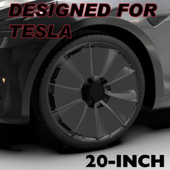 4PCS 19/20 Inch Transparent Wheel Covers for Tesla Model YJuniper Induction Wheel Hubs 2025, Full Coverage Wheel Hubcaps Replacement, Unique Centers Lock Installation Rim Protector