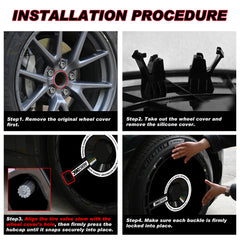 Wheel Covers for BYD Tang, Full Coverage Hubcaps Replacement, Centers Lock Installation Rim Cover Protector (Black Hole, Set of 4)