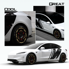 19/ 20 Inch Wheel Covers for Tesla Model Y Juniper Crossflow Wheels 2025, Centers Lock Installation Rim Protector, Full Coverage Hubcaps Exterior Accessories (0054, 4 PCS)