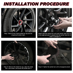 Custom Wheel Covers , Replaceable Rim Protector, Durable Scratch, Center Lock Installation (Transparent )