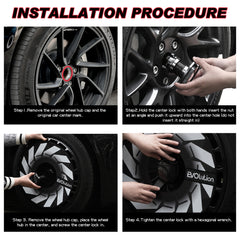 Wheel Covers for BYD Sealion 7 , Full Coverage Hubcaps Replacement, Centers Lock Installation Rim Cover Protector (Hurricane, Set of 4)