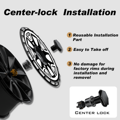 18 Inch Wheel Covers for Tesla Model 3 & Highland, Center Lock Installation Hubcaps, Full Coverage Rim Protector Exterior Accessories for 2017-2025 (4PCS)