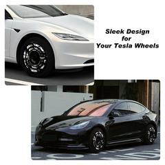 19/ 20 Inch Wheel Covers for Tesla Model Y Juniper Crossflow Wheels 2025, Centers Lock Installation Rim Protector, Full Coverage Hubcaps Exterior Accessories (0185, 4 PCS)