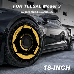 Custom Wheel Covers for Tesla Model 3 Wheel Hubs, Replaceable Rim Protector, Durable Scratch, Center Lock Installation Fit 2017-2023 (Mecha)