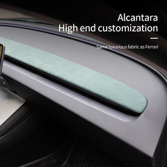 Alcantara Dashboard Overlay Cover, Removable Dashboard Panel Trims, Alcantara Style Center Console Panels Wrap Styling Mouldings Decor Accessories for Tesla 2024 Model 3/ 2025+ Model Y Interiors