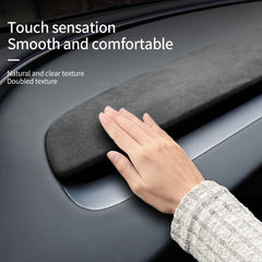 Alcantara Dashboard Overlay Cover, Removable Dashboard Panel Trims, Alcantara Style Center Console Panels Wrap Styling Mouldings Decor Accessories for Tesla 2024 Model 3/ 2025+ Model Y Interiors