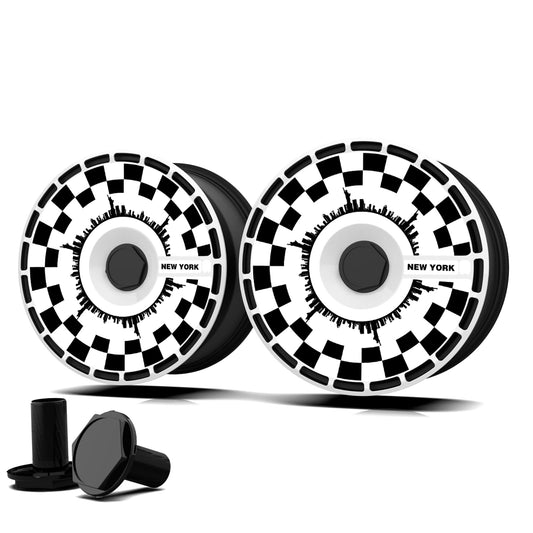 Wheel Covers, City-Themed Customized Hubcaps, Center-Lock Full Coverage Rim Protector