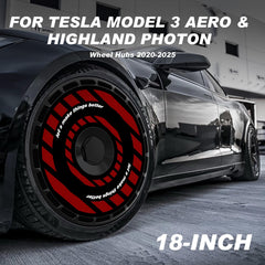 18 Inch Wheel Cover for Tesla Model 3 Aero/Highland Photon Wheel Hubs, Full Coverage Hubcaps, Center Lock Installation Rim Protectors Exterior Accessories Fit for 2020-2025 (Red Rock, 4 PCS)