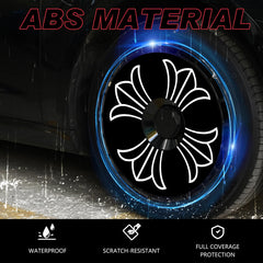 Wheel Covers for BYD Sealion 7 , Full Coverage Hubcaps Replacement, Centers Lock Installation Rim Cover Protector (Black Flowers, 4 PCS)