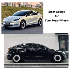 18 Inch Wheel Cover for Tesla Model 3 Aero/Highland Photon Wheel Hubs, Full Coverage Hubcaps, Center Lock Installation Rim Protectors Exterior Accessories Fit for 2020-2025 (Pupil White, 4 PCS)