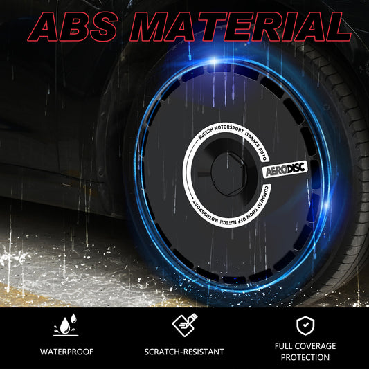Wheel Covers for BYD Han, Full Coverage Hubcaps Replacement, Centers Lock Installation Rim Cover Protector (Black Ring, Set of 4)