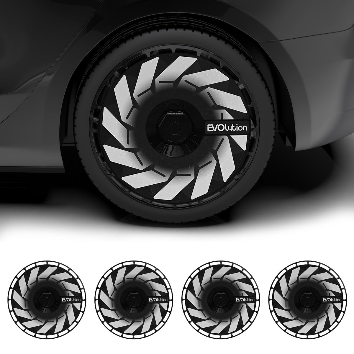 Custom Wheel Covers for Tesla Model Y Juniper Induction Wheel Hubs, Replaceable Rim Protector, Durable Scratch, Center Lock Installation Fits 2025 (Hurricane, 19/20 inch)