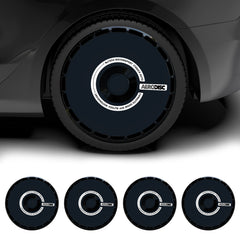 Custom Wheel Covers for Tesla Model 3 Wheel Hubs, Replaceable Rim Protector, Durable Scratch, Center Lock Installation Fit 2017-2023 (Black Ring)