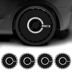 Wheel Covers for Tesla Model X/S/ Cybertruck, Full Coverage Hubcaps Replacement, Centers Lock Installation Rim Cover Protector (Black Ring, Set of 4)