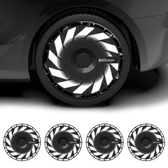 Custom Snap On Hub Covers for Tesla Model 3 Highland, Wheel Covers Replacement Set, Rim Protectors Impact Resistant, Suitable for 2024-2025 (Hurricane ,18 Inch)