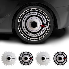 18 Inch Custom Snap On Hub Covers for Tesla Model 3, Wheel Cover Replacement Set, Rim Protectors Impact Resistant, Suitable for 2017-2023 (Black and White)