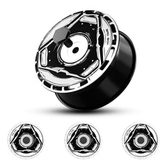 Custom Wheel Covers for Tesla Model S/X/Cybertruck Wheel Hubs, Replaceable Rim Protector, Durable Scratch, Center Lock Installation (0097，Set of 4)